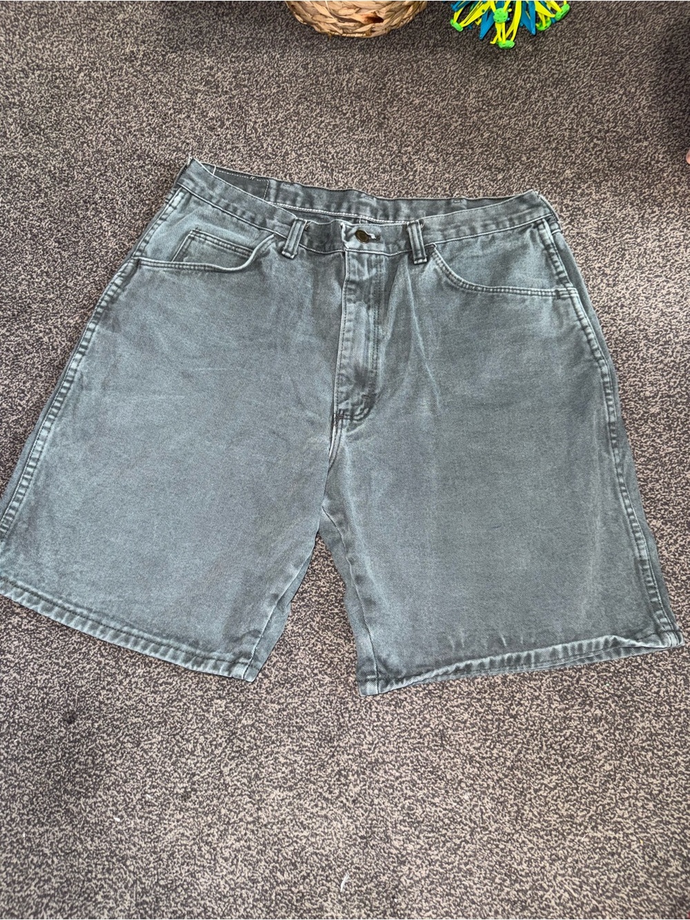 Vintage Wrangler Denim Shorts Mens 36 Blue Gray 90s Carpenter Y2K